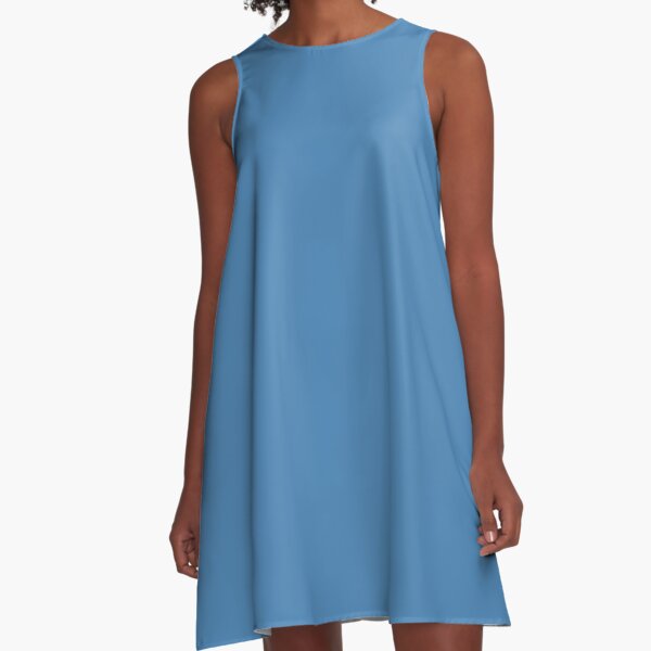 color steel blue A-Line Dress