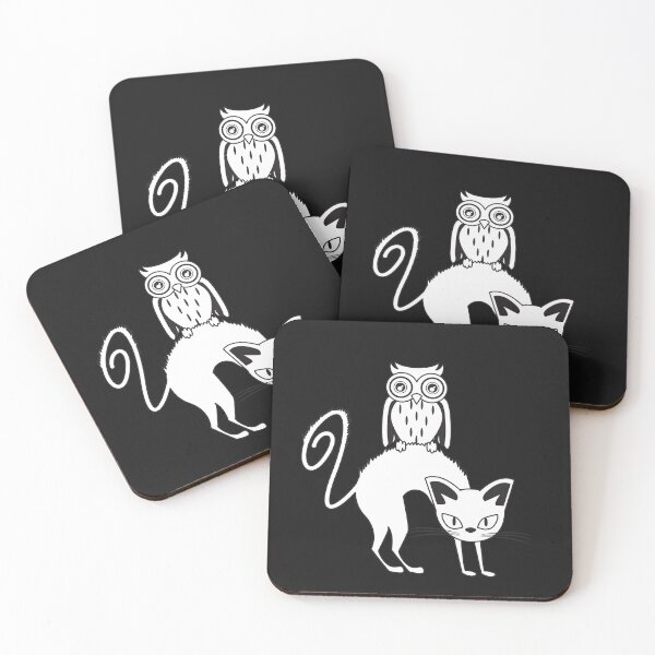 Item preview, A Cat and Owl designed and sold by LuckyCatStore.