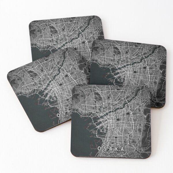 Item preview, Osaka City Map of Kansai, Japan - Dark designed and sold by deMAP.