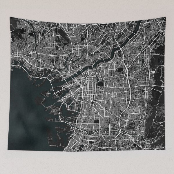 Item preview, Osaka City Map of Kansai, Japan - Dark designed and sold by deMAP.
