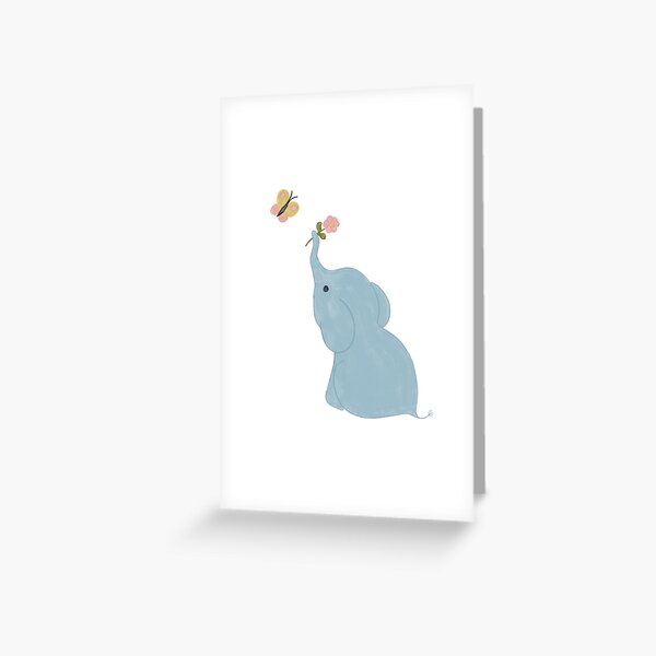 Item preview, Elephant with Butterfly and Flower 01 designed and sold by Lorelle Gifts.