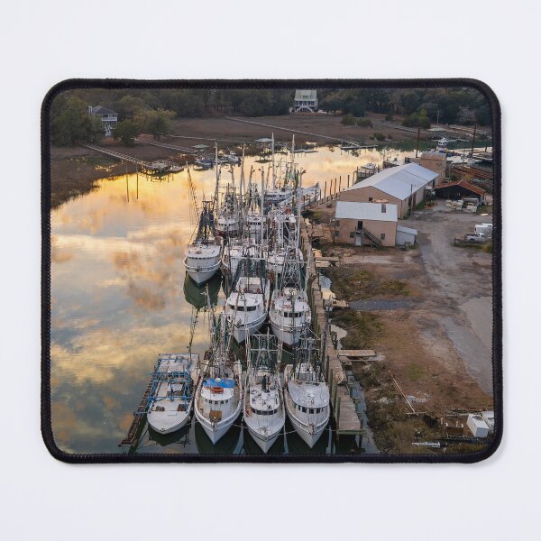 Item preview, McClellanville Harbor Fishing Boats at Sunset designed and sold by nbrandsberg.