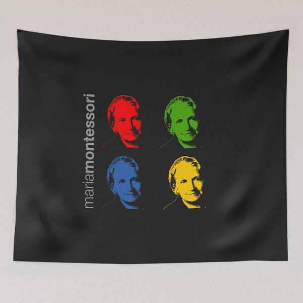 Item preview, Quadrichrome Maria Montessori portrait poster  designed and sold by CMYKStudio.