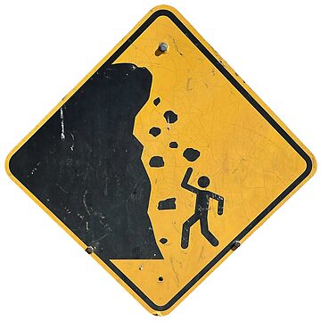 Artwork thumbnail, road sign (danger falling rocks) by mystudiocreate
