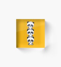 3 cute cartoon pandas Acrylic Block