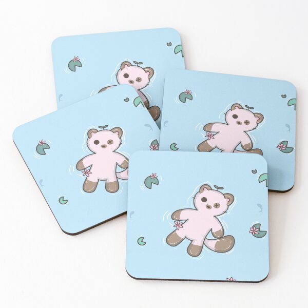 Item preview, floating ferret in a lily pond designed and sold by GiftedBunnyStudios.