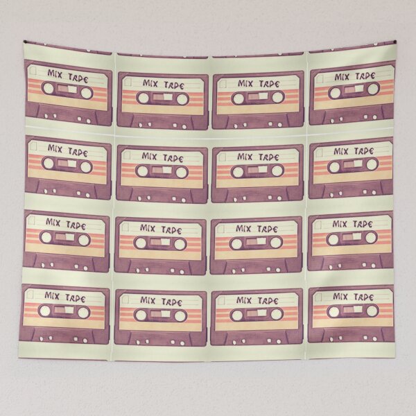 Item preview, Retro Mix Tape Cassette Pattern designed and sold by HIGraphicDesign.