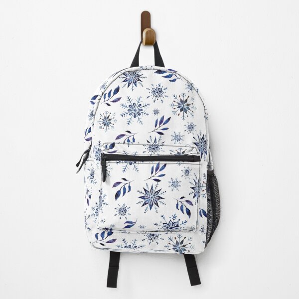 Item preview, Blue White Snowflakes Leaves Pattern, Christmas festive holiday pattern designed and sold by Chi  Gardens.
