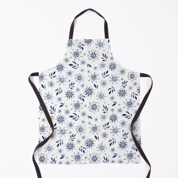 Item preview, Blue White Snowflakes Leaves Pattern, Christmas festive holiday pattern designed and sold by Chi Gardens.