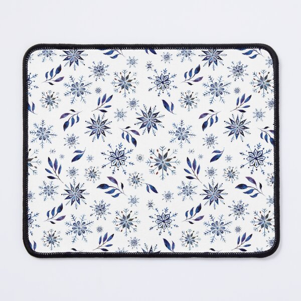 Item preview, Blue White Snowflakes Leaves Pattern, Christmas festive holiday pattern designed and sold by Chi Gardens.