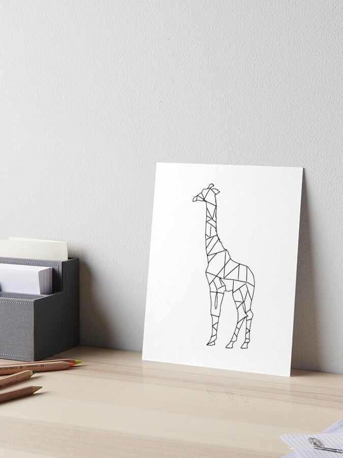 Giraffe Line Drawing Art Board Print By Mrpeterrossiter