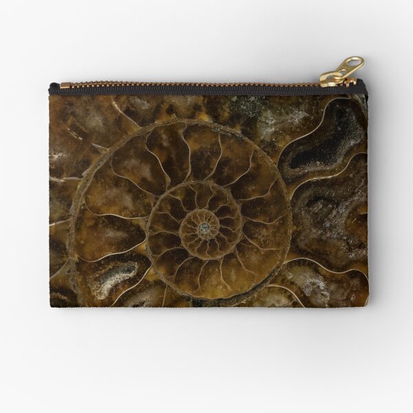 Earth Treasures - Brown amonite Zipper Pouch