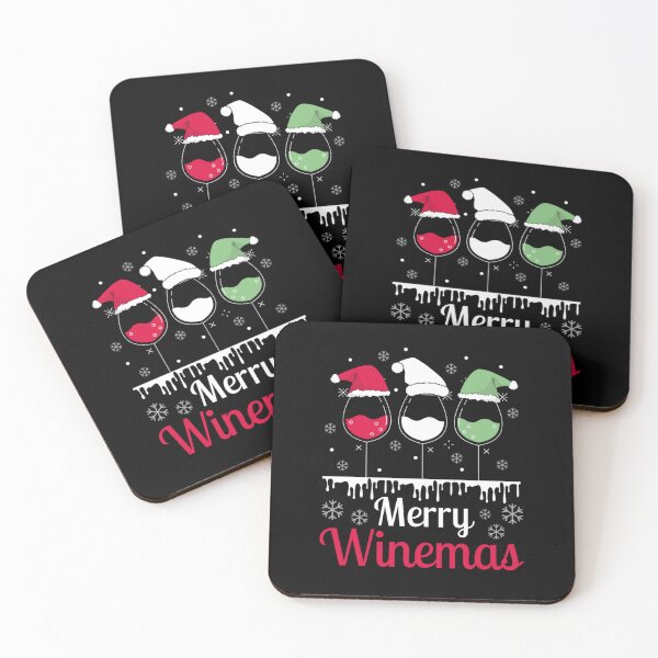 Item preview, Merry Winemas - Wine Glasses Wearing Santa Hat  designed and sold by chetan786.