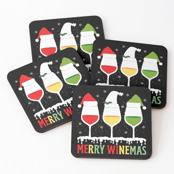 Item preview, Merry Winemas - Wine Glasses Wearing Santa Hat  designed and sold by chetan786.