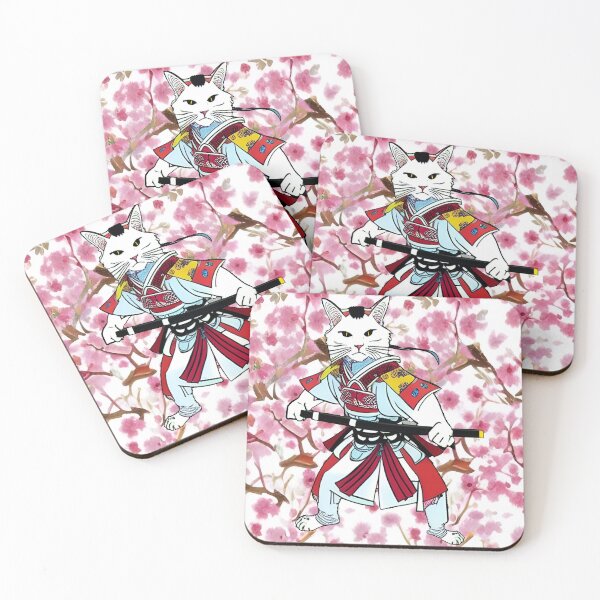 Item preview, Haku Cat Samurai with Sakura! designed and sold by DarkwingDave.
