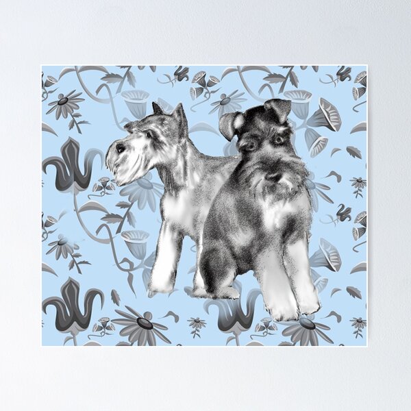 Item preview, Schnauzers in the garden floral design designed and sold by IowaArtist.