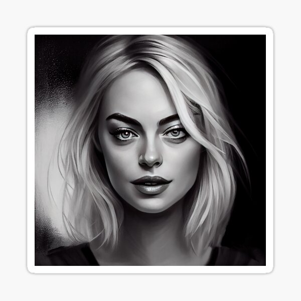 "Beautiful Girl in Black and White" Sticker for Sale by SunnySkyBear