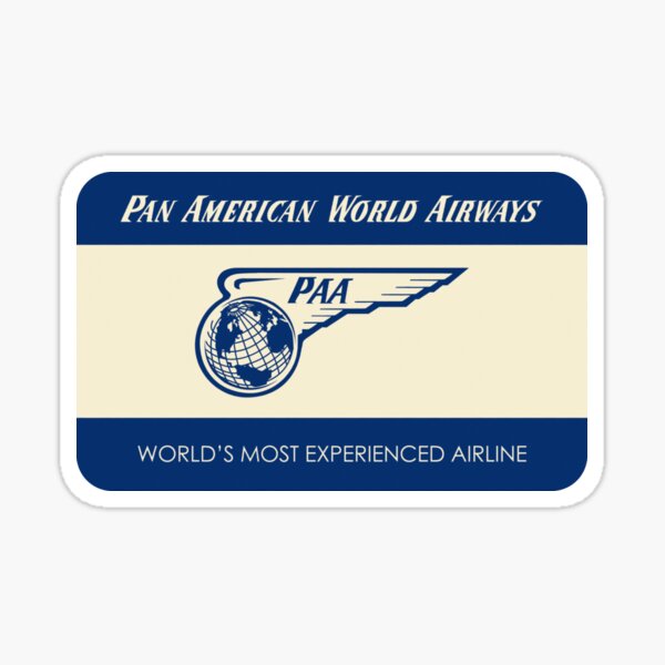 Vista previa del artículo con la obra «Panamericano | Vías aéreas panamericanas | etiqueta retra», diseñado y vendido por darryldesign.