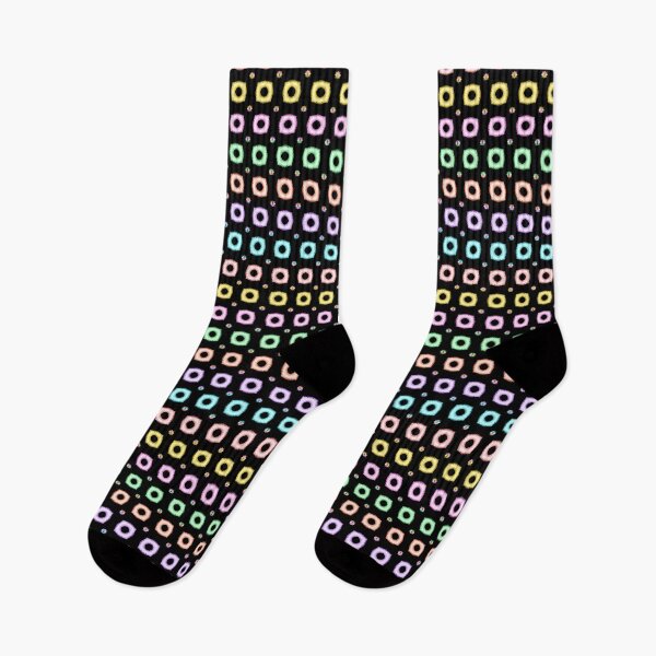 Item preview, Fluroescent Rainbow Square Donuts Black designed and sold by Bright76.