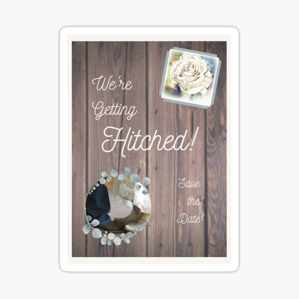Item preview, We're getting hitched Save The Date designed and sold by StephSquared.