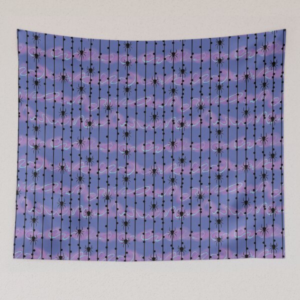 Item preview, Twyla Purple - Pastel Goth Spider Pinstripe and Swirls Tiling Design  designed and sold by SnowAfterFyre.