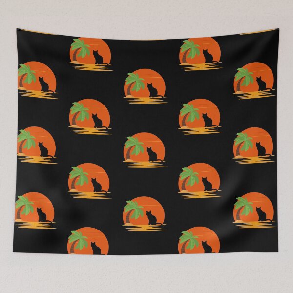 Item preview, cat looking at sunset beach designed and sold by Emotionsy.