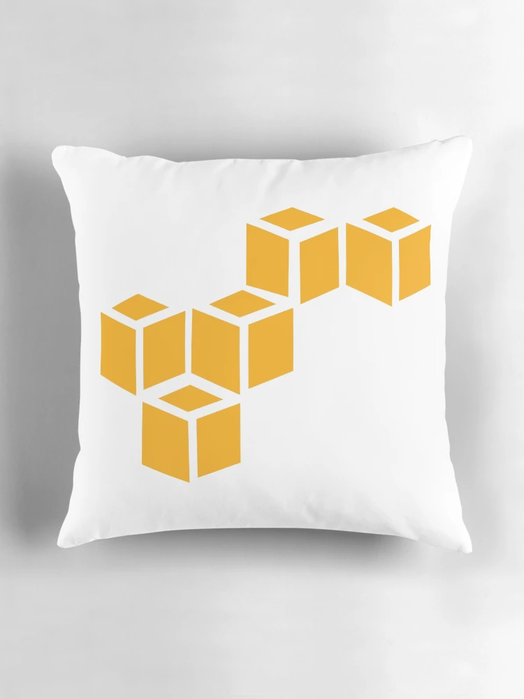Thumbnail 3 of 4, Pillow, aws cloud lambda orange vector designed and sold by developerfriday.