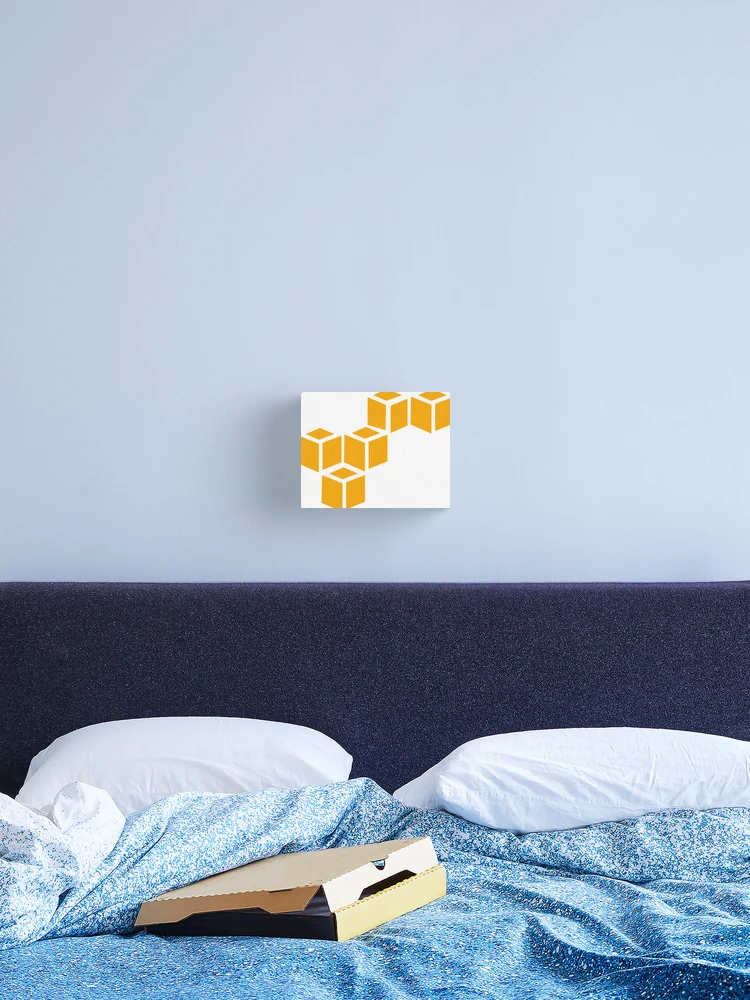 Thumbnail 2 of 3, Canvas Print, aws cloud lambda orange vector designed and sold by developerfriday.