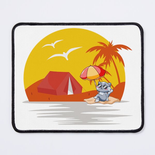 Item preview, cat looking at sunset beach designed and sold by Emotionsy.