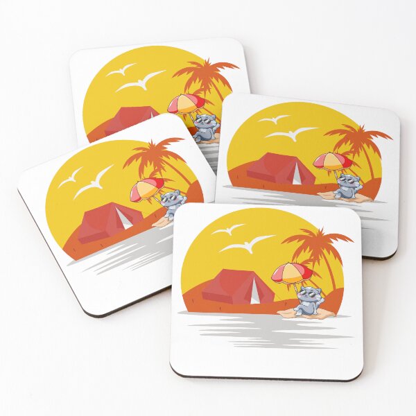Item preview, cat looking at sunset beach designed and sold by Emotionsy.