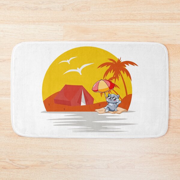 Item preview, cat looking at sunset beach designed and sold by Emotionsy.