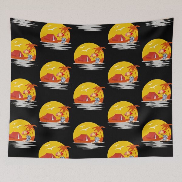 Item preview, cat looking at sunset beach designed and sold by Emotionsy.