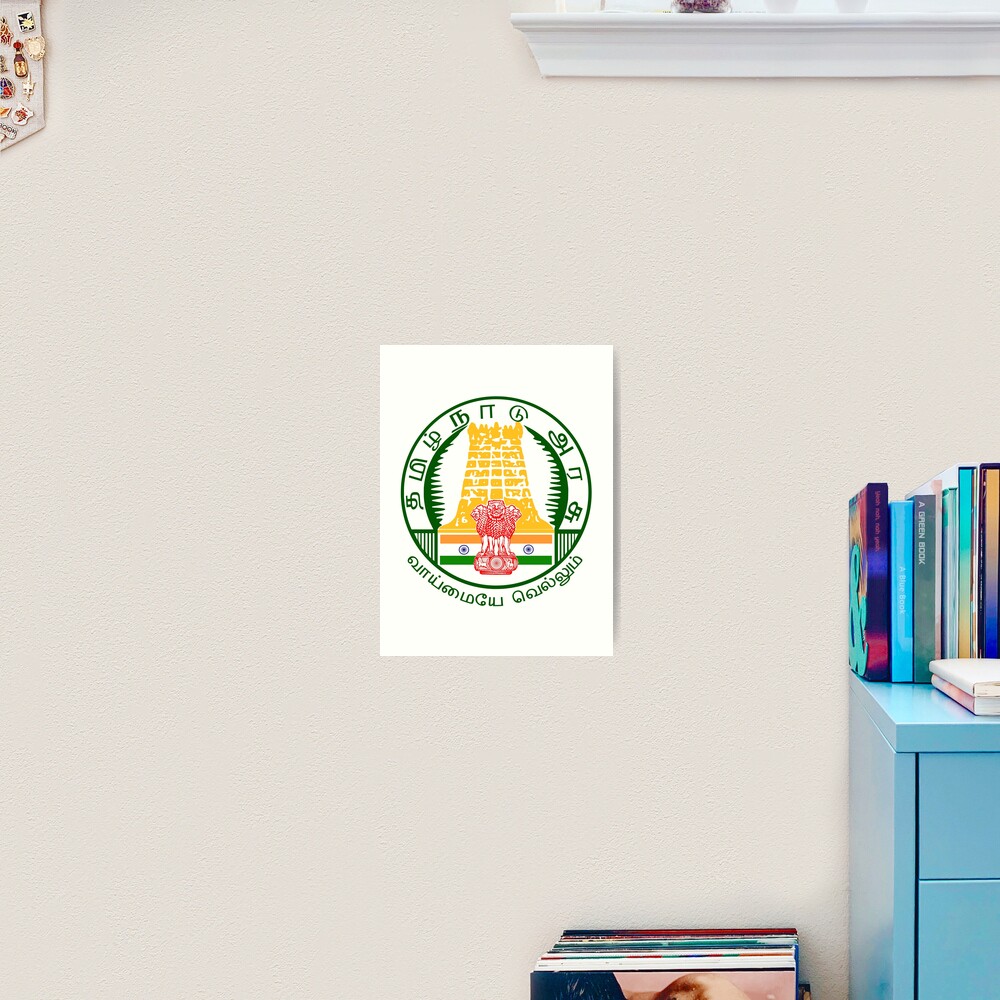 emblem-of-tamil-nadu-india-art-print-by-tonbbo-redbubble