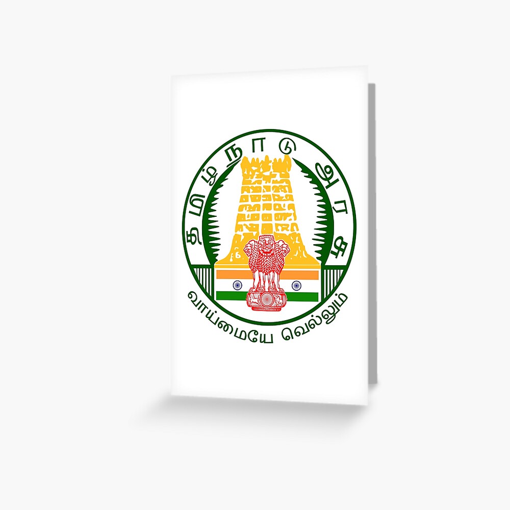 emblem-of-tamil-nadu-india-greeting-card-for-sale-by-tonbbo-redbubble