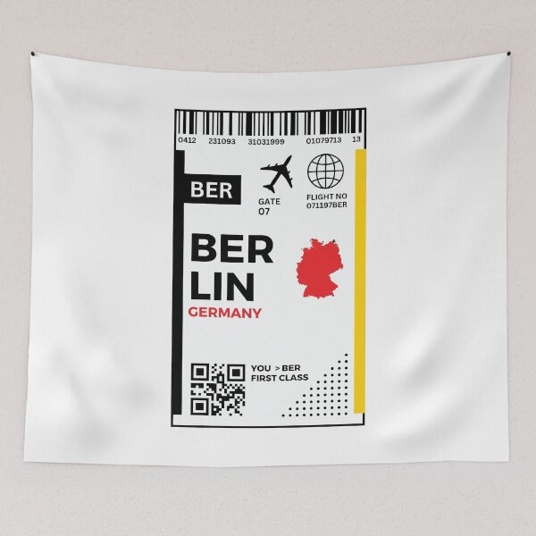Item preview, Berlin Flight Ticket Boarding Pass Travel designed and sold by Supra Designs.