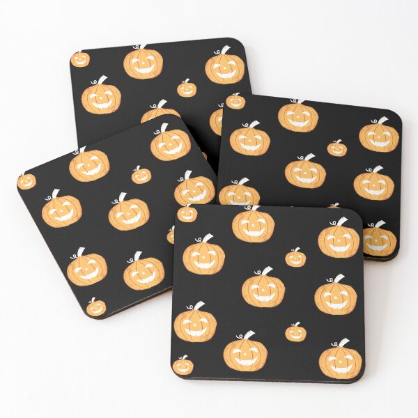 Item preview, Set of smile face Halloween elements on black background  designed and sold by Giree07.
