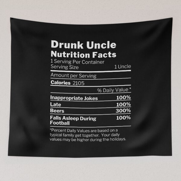 Item preview, Thanksgiving Christmas Drunk Uncle Nutrition Facts designed and sold by MacAndMoose.