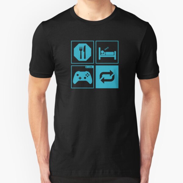 Comer, dormir, jugar, repetir. Camiseta ajustada