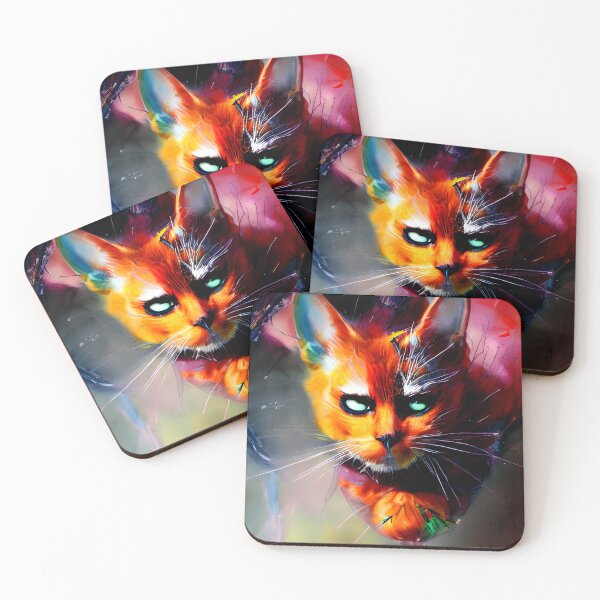 Item preview, cat in mask painting #6 designed and sold by supeart.