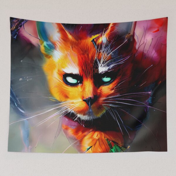 Item preview, cat in mask painting #6 designed and sold by supeart.
