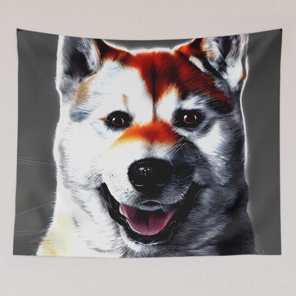 Aperçu de l'œuvre Portrait de Shiba Inu - peinture d'art de chien #20 créée et vendue par supeart.