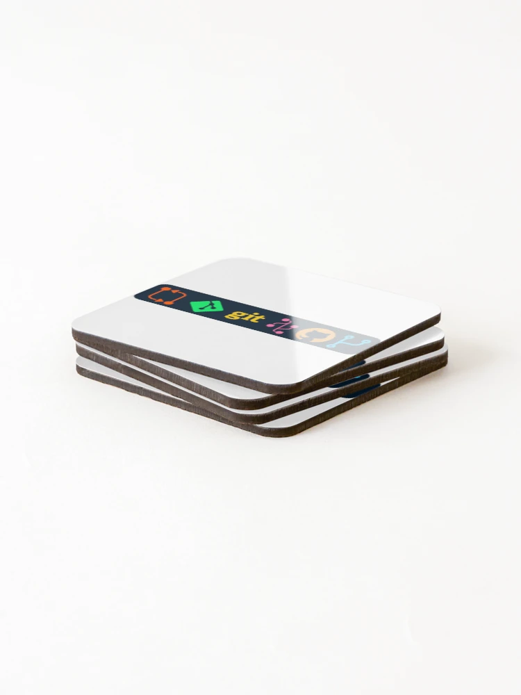 Thumbnail 4 of 5, Coasters (Set of 4), git github source control sticker designed and sold by developerfriday.