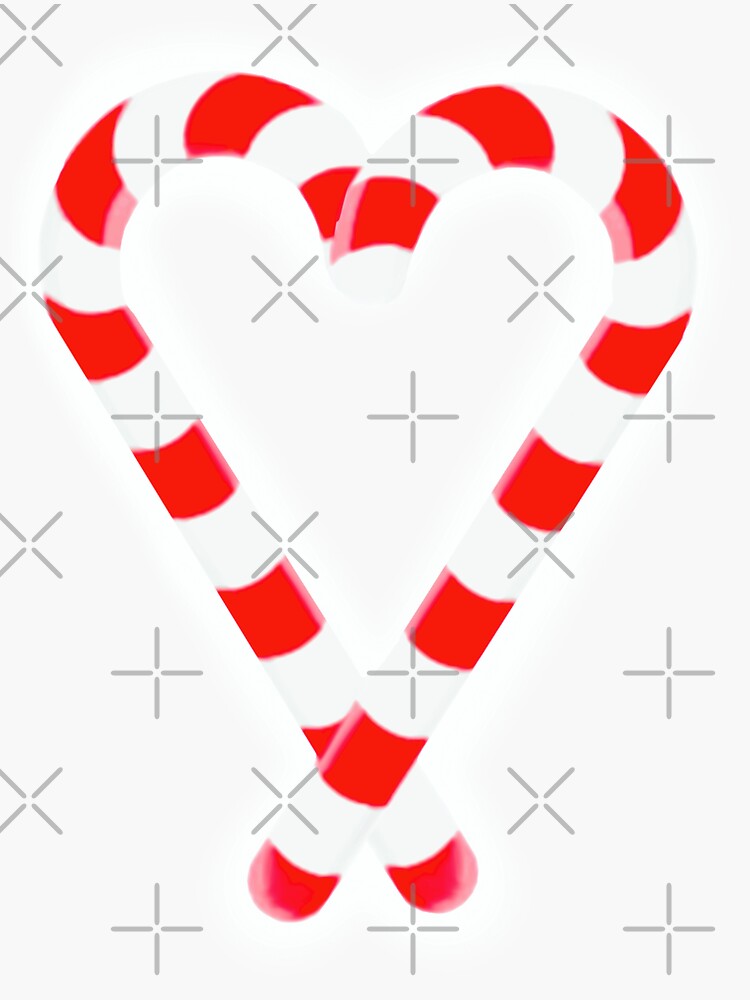 "Candy Cane heart" Sticker for Sale by KrissysArt Redbubble