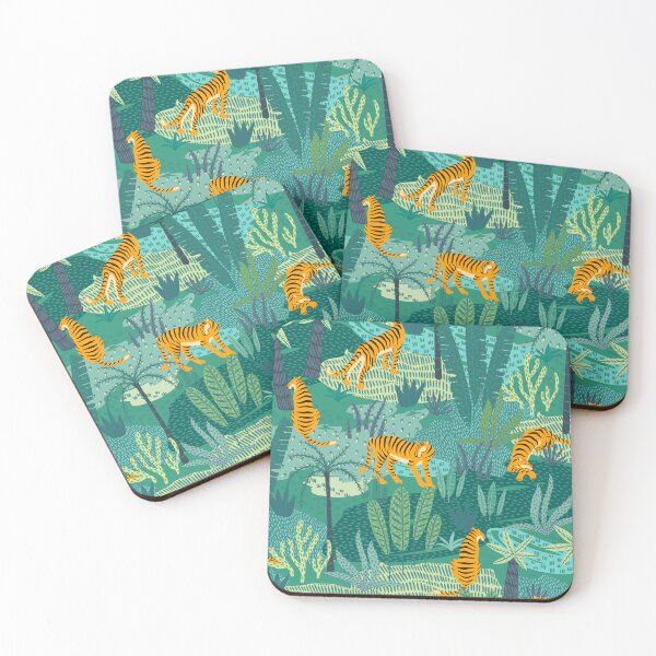 Item preview, Tigers and Peacocks Seamless exotic pattern with tigers in the jungle designed and sold by VirginiaCarro.