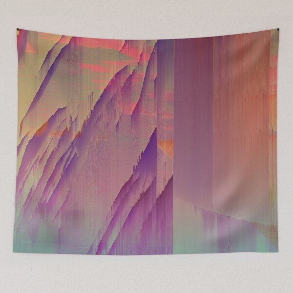 Item preview, Retro Glitch Wave Blast - Glitch Art Print designed and sold by burning.