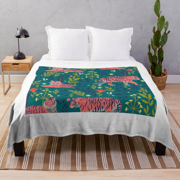 Item preview, Tigers and Peacocks Pattern with tropical plants designed and sold by VirginiaCarro.