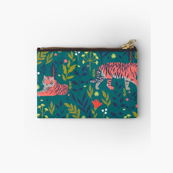 Item preview, Tigers and Peacocks Pattern with tropical plants designed and sold by VirginiaCarro.