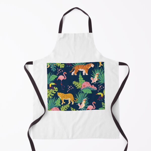 Item preview, Tigers and Flamingo tropical pattern jungle plants and elements animals birds designed and sold by VirginiaCarro.