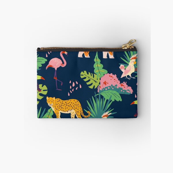 Item preview, Tigers and Flamingo tropical pattern jungle plants and elements animals birds designed and sold by VirginiaCarro.