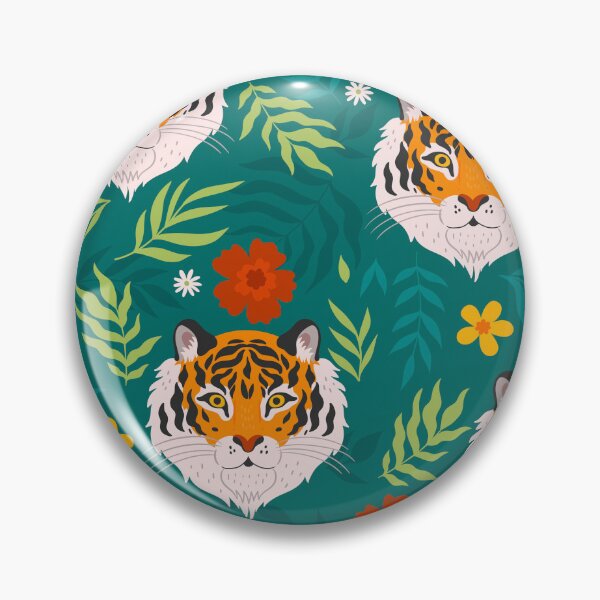 Item preview, Tropical seamless pattern with tigers and leaves  designed and sold by VirginiaCarro.